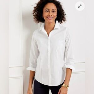 Talbots Women’s Non-Iron Perfect Shirt Button Down Collared Solid Sz 14.NWOT